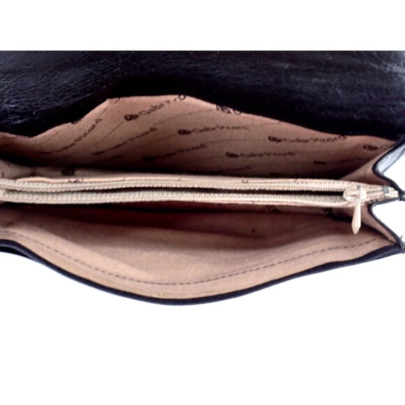 Gebr Picard Women's Black Leather Envelope Vintage Clutch Handbag Purse 6" x 9" - Picture 8 of 11